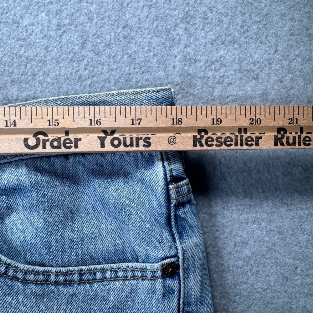 Levi's 505 Regular Fit Jeans Mens 36x32 Y2K Light Wash Blue Straight Leg Denim - Picture 9 of 11